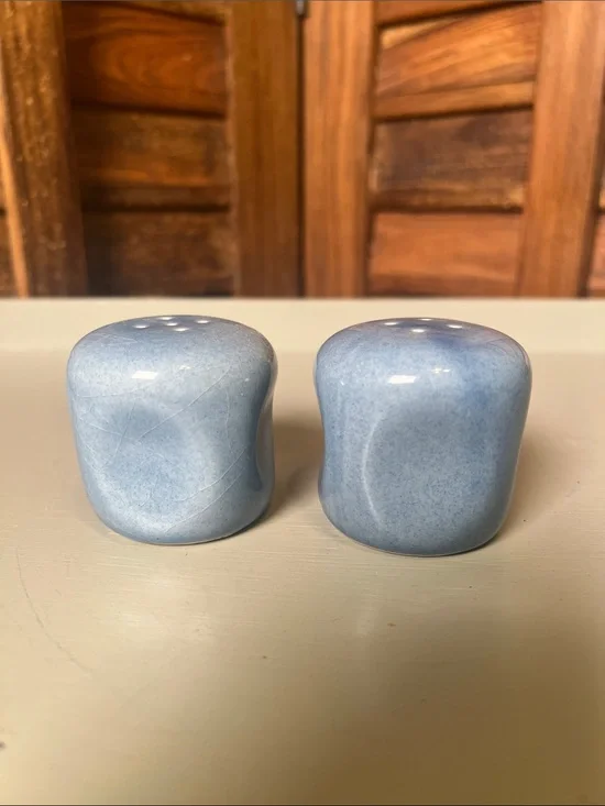 Ceramic Light Blue Salt and Pepper Shaker Set