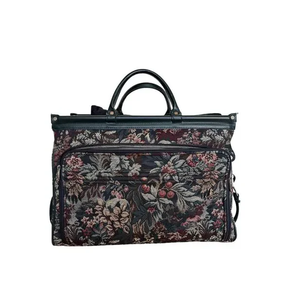 Atlantic Vintage Floral Tapestry Rolling Garment Bag Carry Suiter Travel Luggage