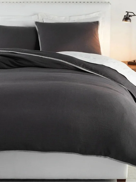 Pottery Barn black linen duvet cover King
