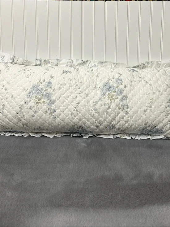 Pottery Barn Loveshackfancy blue ruffle lumbar pillow