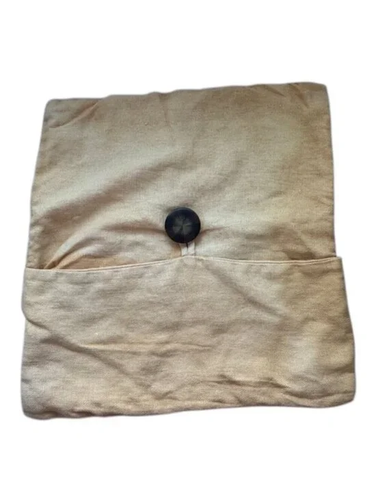 Pottery Barn Pillow Cover O/S Yellow Large Button