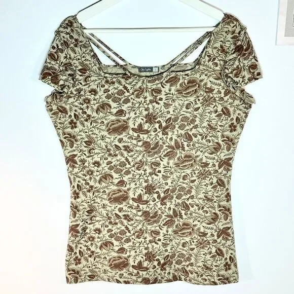 CITY LIGHTS® — Vintage Floral Print TOP — Large