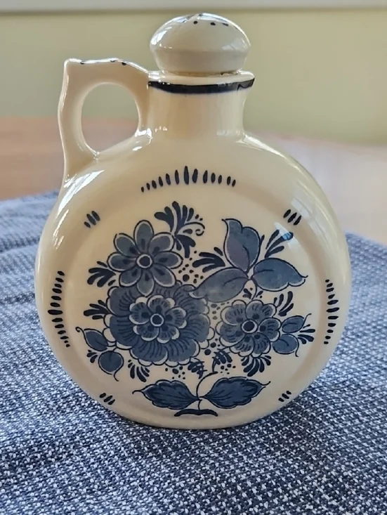 Vintage Blauw Delft Moon Decanter with Stopper