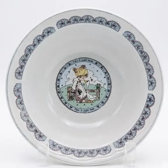 Vintage 1992 Precious Moments “Make a Joyful Noise” Bowls – 7” Wide Ceramic