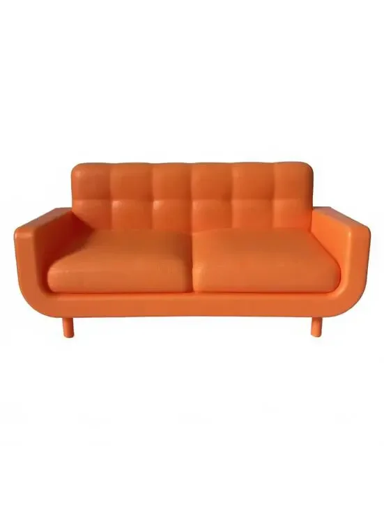 Mattel Barbie Dollhouse Furniture Orange Sofa Couch HDY77