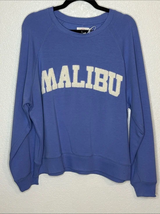Sunnyside by Sundry Periwinkle Malibu Super Soft Crew Neck Sweatshirt Size Large