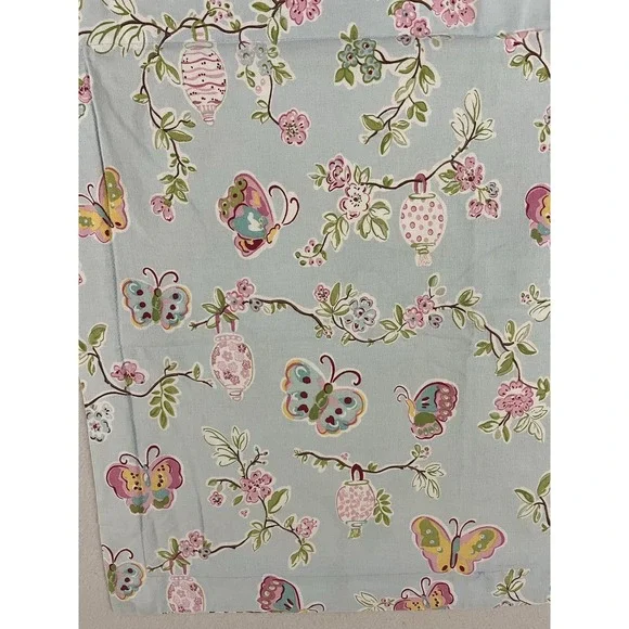 Pottery Barn Kids Leela Standard Sham Sky Blue Floral Butterfly Cotton ONE Flaws