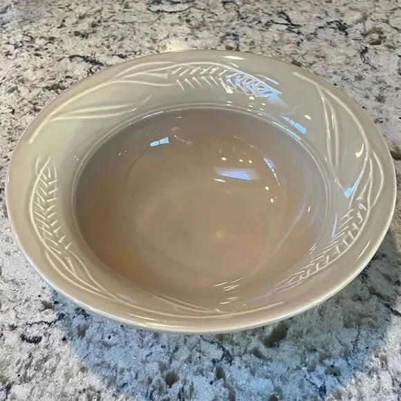 Pottery Barn by Dansk Serving Bowl Embossed Wheat Fall Harvest Thanksgiving