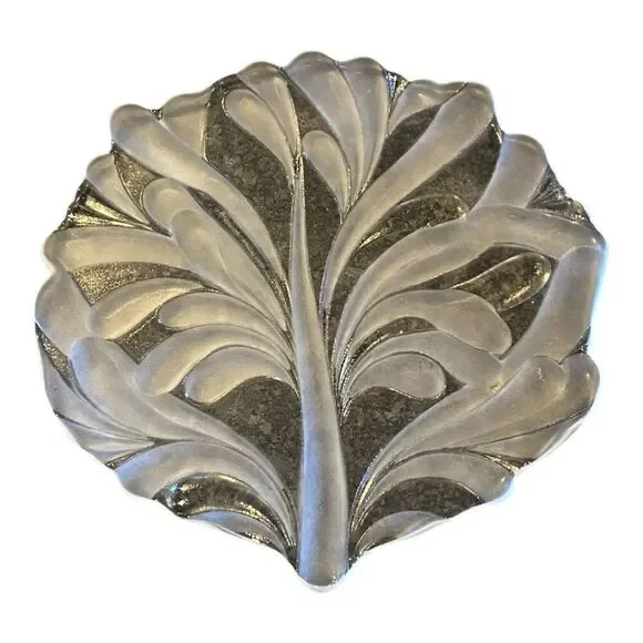 Mikasa Walther Crystal Germany Foliage Tree Trivet Platter 70’s
