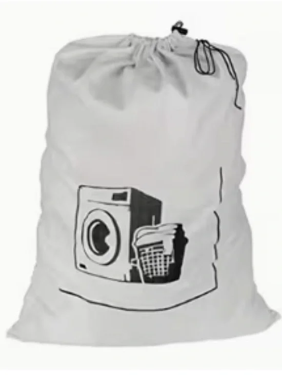 ✅ BRAND NEW Drawstring Laundry Bag Clothes Duffle Bag -Black & White Print