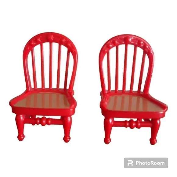 Fisher Price Loving Family Dollhouse Dining Room Red Chairs