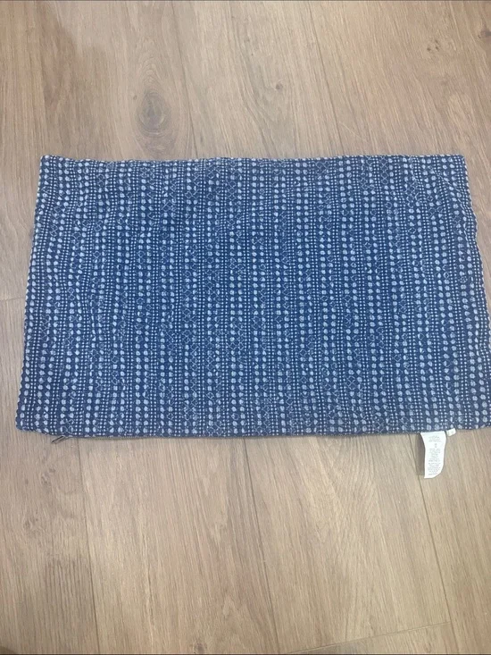 Pottery Barn Navy Blue Patterned Accent Pillow Cover