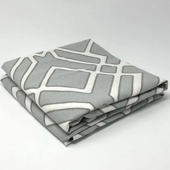 Pottery Barn Foundations SHELBY Euro Shams Linen Cotton Set Of 2 Gray Geometric