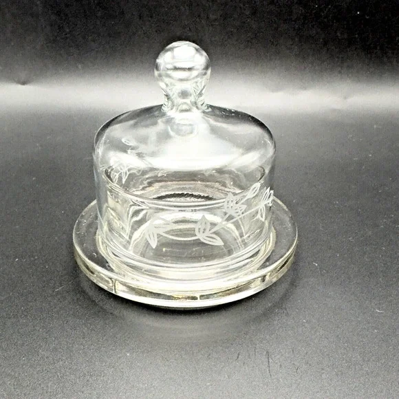 Vintage Princess House Covered Butter Dish Heritage Baby Cakes Small Round