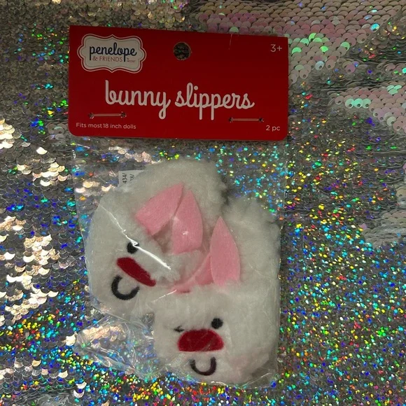 Penelope & Friends 18inch Doll Cozy Bunny Slippers NWT