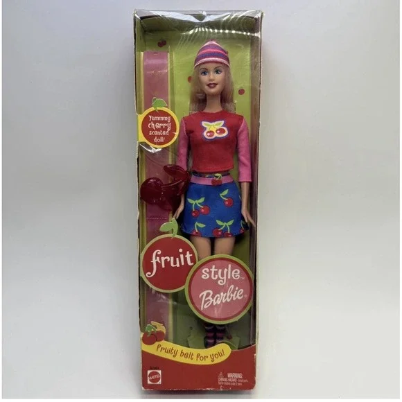 Mattel 2002 Barbie Fruit Style Cherry Scented Doll with Belt NIB