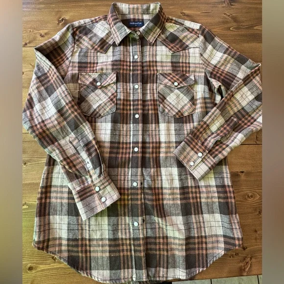 Pashartuk Plaid Flannel Button Down Shirt – Size Medium