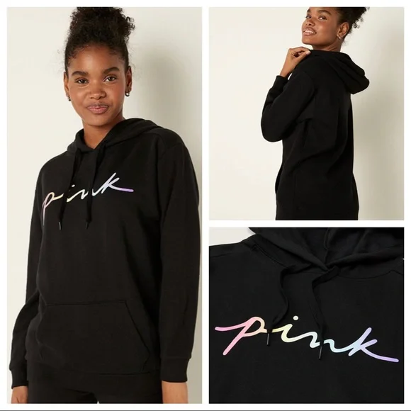 Vs Victorias Secret Pink Everyday Lounge Campus Pullover Hoodie Sweater XS