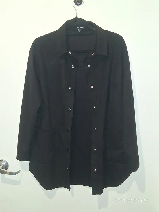 Well Worn Ladies Oversized Snap Front Shirt M
