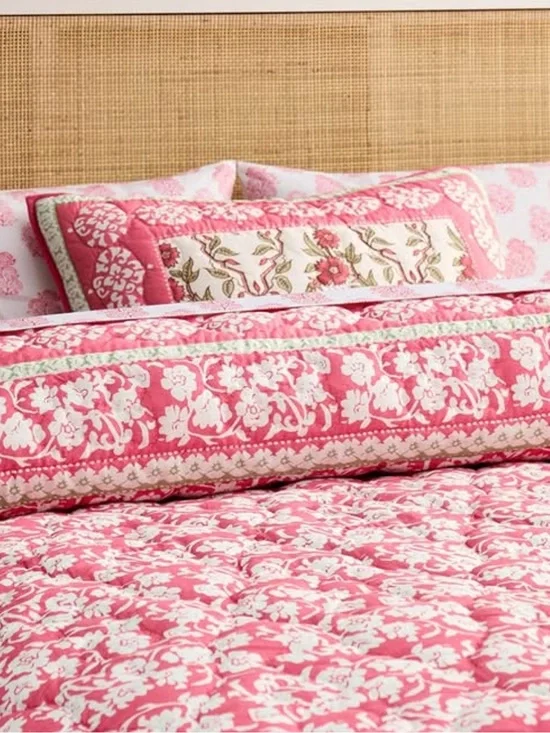 Pottery Barn Roller Rabbit Pink Standard Pillow Sham 1 Reversible