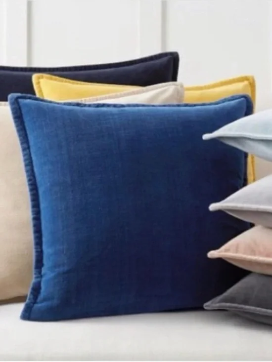 Set 2 Pottery Barn 24” Washed Velvet Pillow Covers