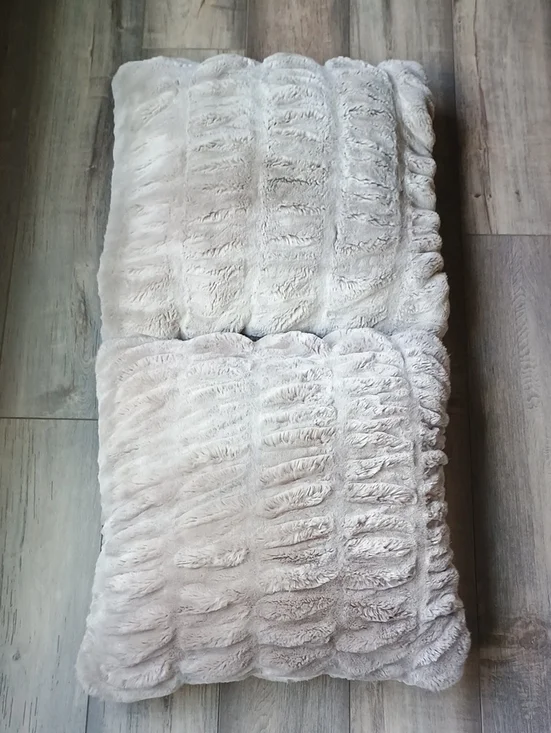 Pottery Barn Plush Faux Fur Pillows - Gray With Down Inserts