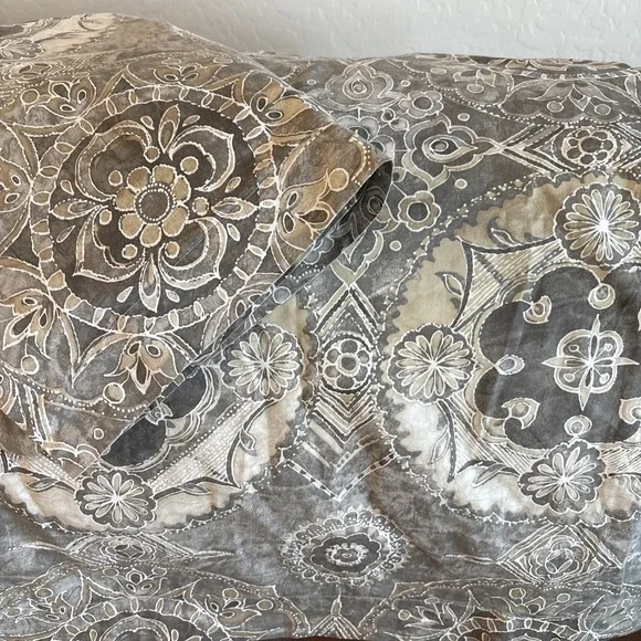 POTTERY BARN Jacolyn ? DUVET COVER F/Q 2 STD‎ SHAMS, GREY/WHITE SPARE BR DISPLAY