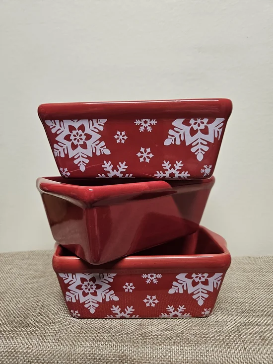 Red Ceramic Mini Loaf Pans - Set