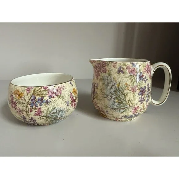 VTG  Lord Nelson Ware, Heather Chinz, Creamer, Sugar Set