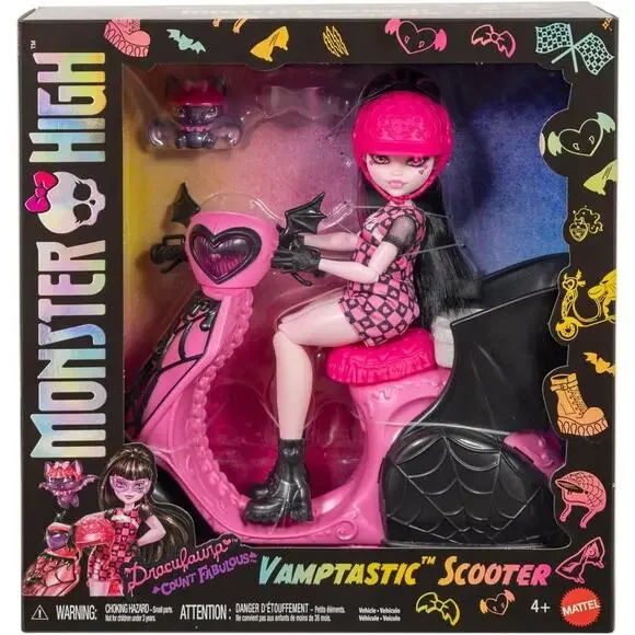 Monster High Draculaura Count Fabulous Vamptastic Scooter Set NIB
