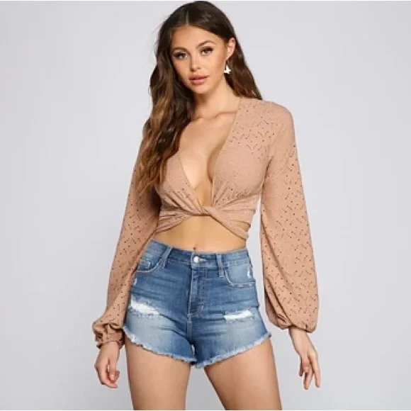 Windsor Tan Knotted Blouse
