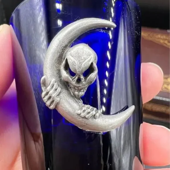 Cobalt Blue Skull Moon Shot Glass