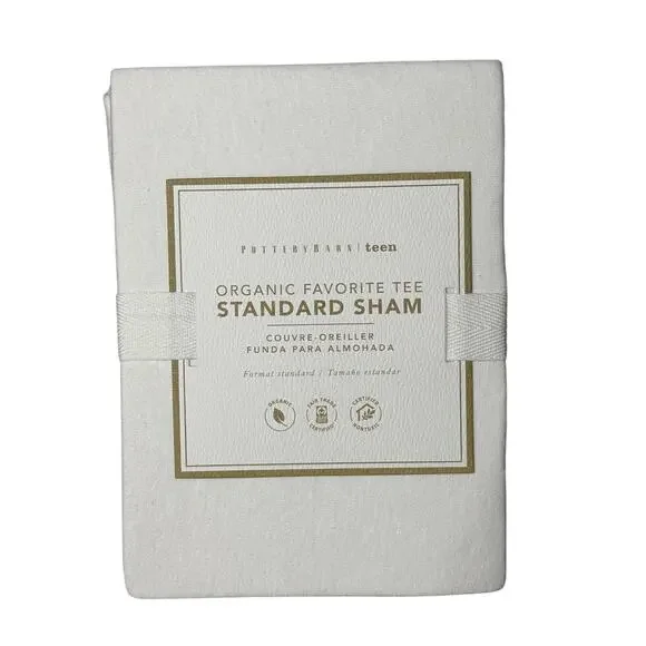 Pottery Barn Teen Organic Favorite Tee Standard Sham NWT - White