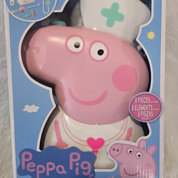 Peppa Pig Pink and White Plush Doll Set‎