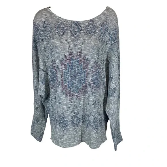 Enti dolman lightweight sweater knit Aztec design women’s large