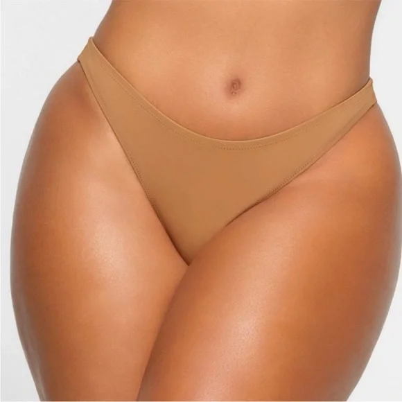 Skims Recycled Swim Mid Coverage Bottoms Almond 3X NWT