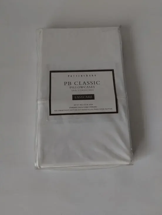 Pottery Barn Standard 400 Thread Count 2-Pillowcases White Egyptian Cotton