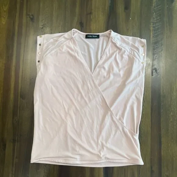 Ivanka Trump Faux Wrap, Sleeveless Blouse Top, Women's Size Small