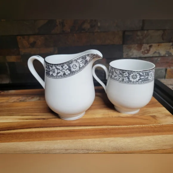 Sango china Japan Navarro 6283‎ creamer and cup