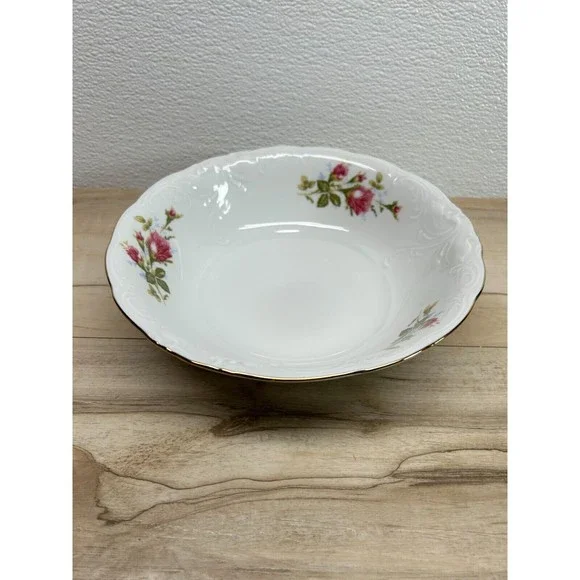 Vintgae Wawel Rose Garden Fine China Porcelain Salad Serving Bowl Made In Poland