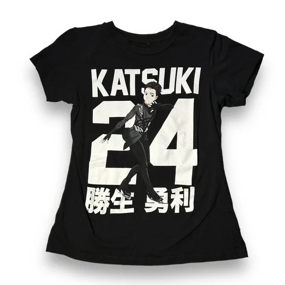Yuri On Ice Crunchy Roll Katsuki Black Graphic Tshirt Size Small - 
