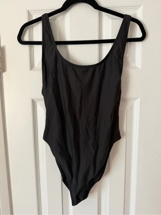 SKIMS Signature Swim Scoop-neck One-Piece - Onyx