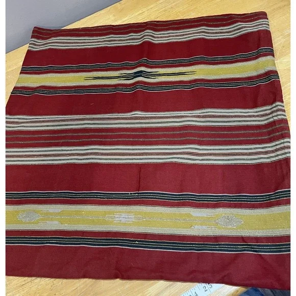 POTTERY BARN Parkston Striped Pillow Cover Red Gold 24