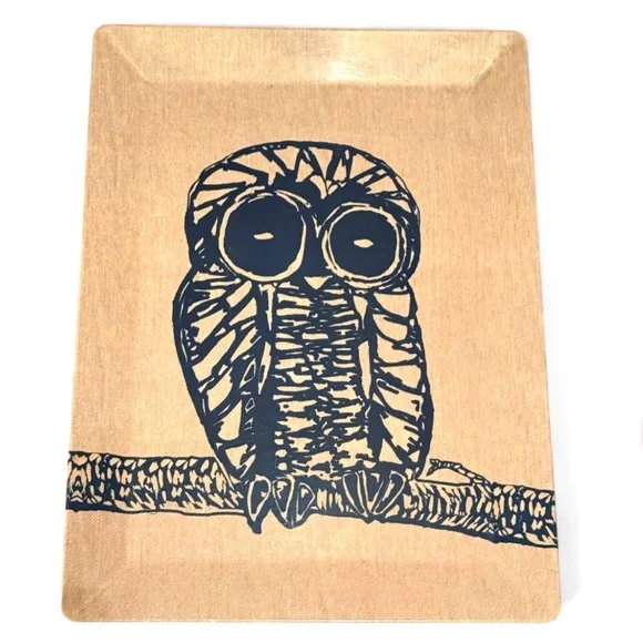 Rare Pottery Barn Owl Art Tray