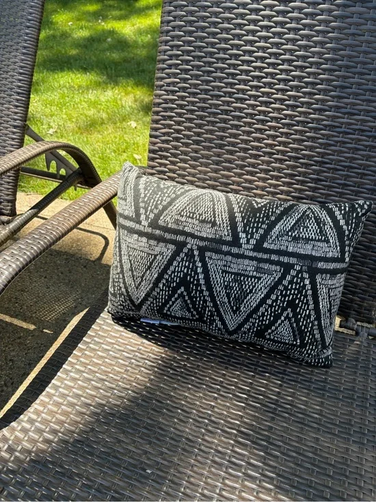Pottery Barn Black and White Geometric Lumbar Pillow