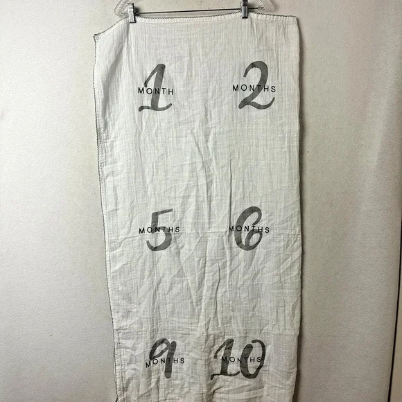Pottery Barn Modern Baby Kids Organic Cotton Muslin Milestone Blanket 47x47