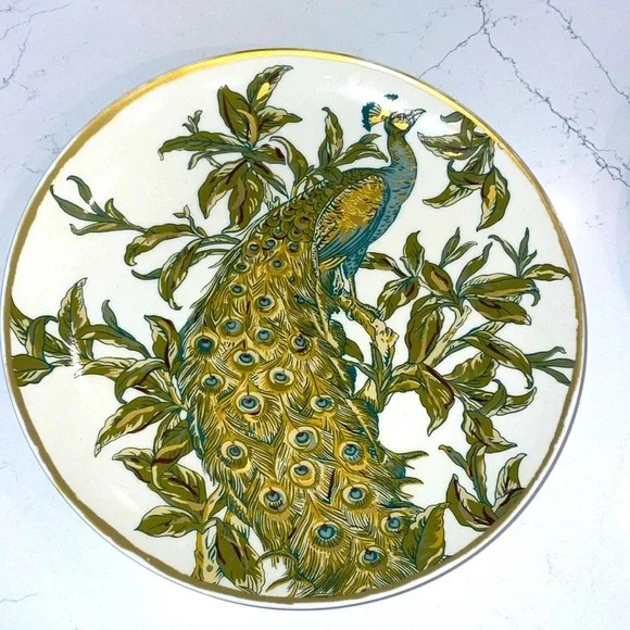 Pottery Barn Peacock Plate 9.5