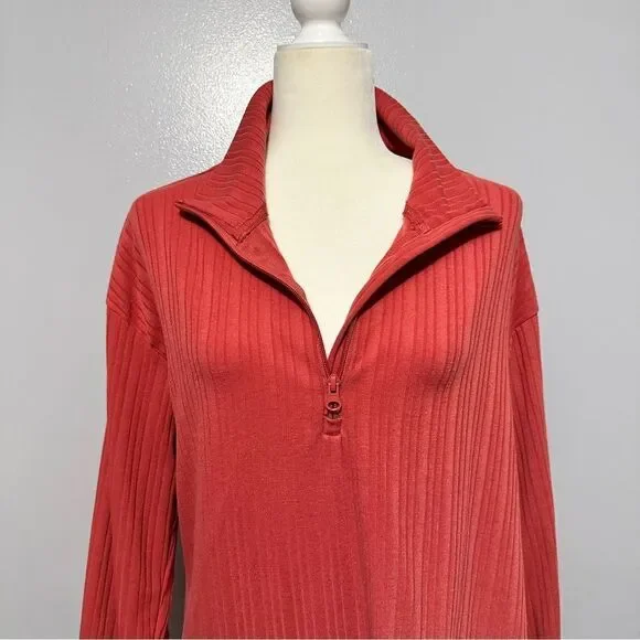 Pro Player coral pull over 3/4 zip size L