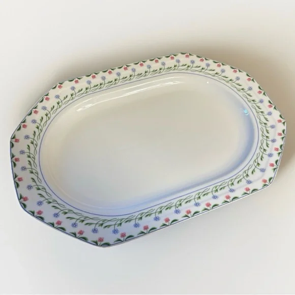 RARE Christopher Stuart Bail Hai Floral 14” Oval Serving Platter RETIRED