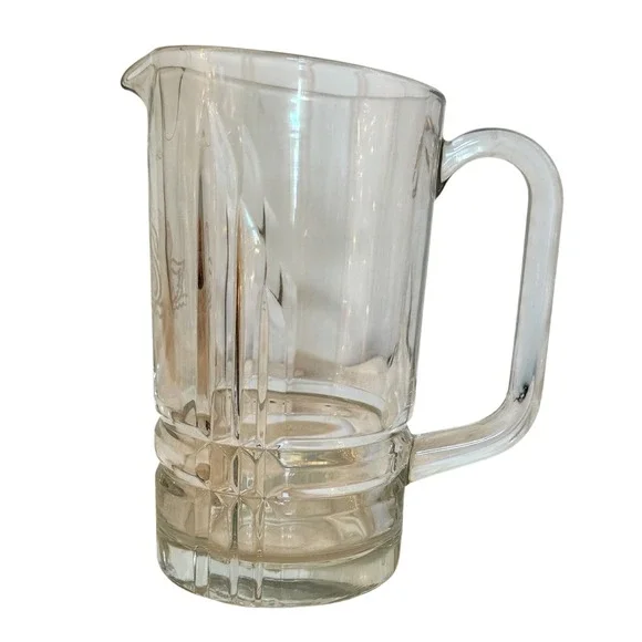 Luminarc Verrerie D' Arques Glass Pitcher w Spout Etched Swan Clear Excellent